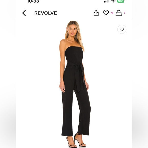 Superdown black strapless jumpsuit - Picture 1 of 10